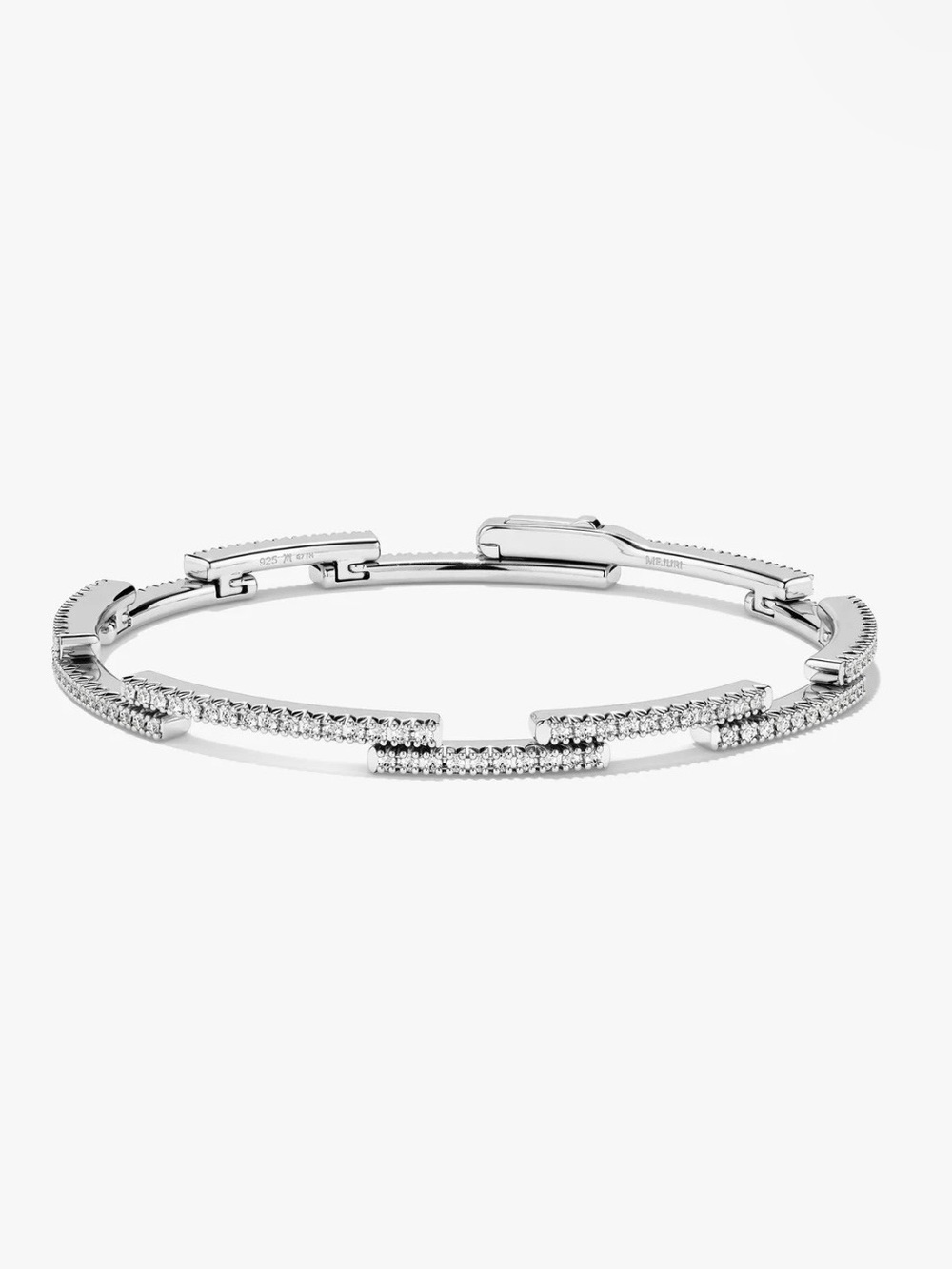Mejuri INTERCONNECTED TENNIS BRACELET sterling silver new in original box! 7”